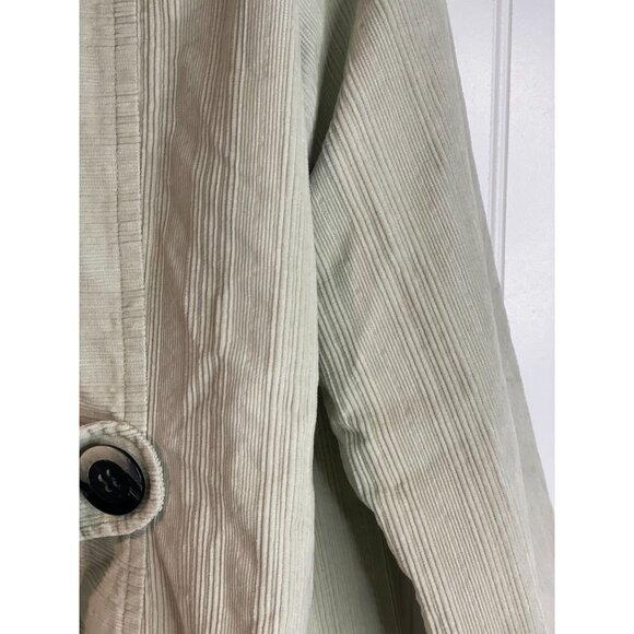 J. Jill Womens Light Green Corduroy Blend Coat Large With Button Details - Picture 16 of 16